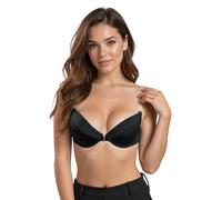 Vivisence Eve 1012 Sujetador Push-Up con Tirantes Y Espalda De Silicona para Mujeres Liso con Aros - Hecho En La UE, Negro,80D