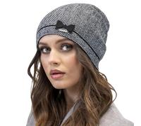 Vivisence Gorro De Otoño Invierno Para Mujer Elegante Para Damas Corte Clásico Hecho De Lana Cálida Con Lacito Diseño Atemporal Ajuste Perfecto Ideal Para Días Fríos Actividades Al, Negro,Talla Única