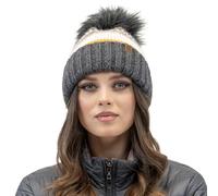 Vivisence Gorro Invierno para Mujeres De Colores con Pompón Y Forro Polar Antiestático Hecho De Hilo Cálido con Lana Fríos Días De Invierno, Gris Oscuro,Talla Única