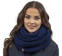 Vivisence Inviernales De Las Mujeres Bufanda Redonda Elegante Con Corte Clásico Hecha De Hilo Cálido Para Damas Ideal Para Los Días Fríos De Invierno Perfecta Para Cada, Azul Marino,Talla Única