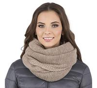 Vivisence Inviernales De Las Mujeres Bufanda Redonda Elegante Con Corte Clásico Hecha De Hilo Cálido Para Damas Ideal Para Los Días Fríos De Invierno Perfecta Para Cada Ocasión, Beige,Talla Única