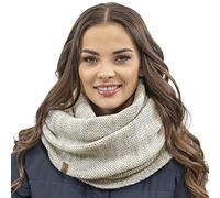 Vivisence Inviernales De Las Mujeres Bufanda Redonda Elegante Con Corte Clásico Hecha De Hilo Cálido Para Damas Ideal Para Los Días Fríos De Invierno Perfecta Para Cada, Beige Melange,Talla Única