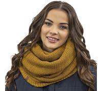 Vivisence Inviernales De Las Mujeres Bufanda Redonda Elegante Con Corte Clásico Hecha De Hilo Cálido Para Damas Ideal Para Los Días Fríos De Invierno Perfecta Para Cada, Amarillo Oscuro,Talla Única