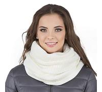 Vivisence Inviernales De Las Mujeres Bufanda Redonda Elegante Con Corte Clásico Hecha De Hilo Cálido Para Damas Ideal Para Los Días Fríos De Invierno Perfecta Para Cada Ocasión, Crudo,Talla Única