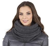Vivisence Inviernales De Las Mujeres Bufanda Redonda Elegante Con Corte Clásico Hecha De Hilo Cálido Para Damas Ideal Para Los Días Fríos De Invierno Perfecta Para Cada, Gris Oscuro,Talla Única