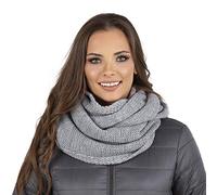 Vivisence Inviernales De Las Mujeres Bufanda Redonda Elegante Con Corte Clásico Hecha De Hilo Cálido Para Damas Ideal Para Los Días Fríos De Invierno Perfecta Para Cada Ocasión, Gris Claro,Talla Única