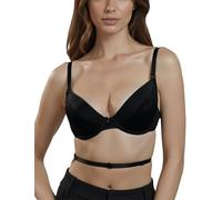 Vivisence Kate 1011 Sujetador Push-Up con Almohadillas Removibles para Mujeres Liso Tirantes Multiposición con Aros - Hecho En La UE, Negro,100B