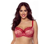 Vivisence Sujetador Semi-Acolchado con Motivo Floral para Mujeres 1045, Rojo,100C