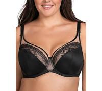 Vivisence Sujetador Suave con Encaje Floral Diseño Elegante Y Cómodo con Aros para Un Soporte Detalles Sofisticados En Oro Rosa Ideal para El Uso Diario, Negro,90I