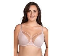 Vivisence Sujetador Suave Elegante con Copas De Malla Aros De Soporte Y Diseño Que Realza El Busto Ideal para Conjuntos Femeninos Y Uso Diario Confortable, Beige,85H