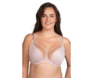 Vivisence Sujetador Suave Elegante con Copas De Malla Aros De Soporte Y Diseño Que Realza El Busto Ideal para Conjuntos Femeninos Y Uso Diario Confortable, Beige,95B