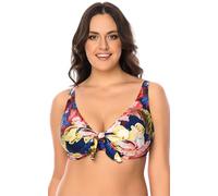 Vivisence Top De Bikini Blando De Rayas para Mujeres 3203, Azul Marino,100F