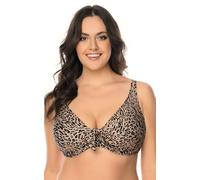 Vivisence Top De Bikini Blando De Rayas para Mujeres 3203, Beige,110D
