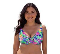 Vivisence Top De Bikini Blando De Rayas para Mujeres 3203, Multicolor,110D
