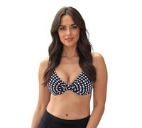 Vivisence Top De Bikini Blando De Rayas para Mujeres 3203, Negro-Puntos,90D