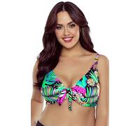 Vivisence Top De Bikini Blando De Rayas para Mujeres 3203, Tropical,110D