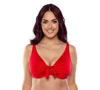 Vivisence Top De Bikini Sin Relleno Liso para Mujeres 3202, Rojo,110D