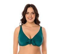Vivisence Top De Bikini Sin Relleno Liso para Mujeres 3202, Verde,100D