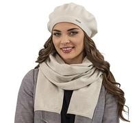 Vivivsence De Gorra Y Bufanda De Otoño Invierno para Mujer Set Elegante Ajustado Cálida De Lana Acrílico Ideal para Invierno Regalo Talla Única Estilo Clásico Y Moderno Conjunto, Beige,Talla Única
