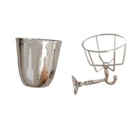 VIVIWI Elegante recipiente de pared vintage de metal para arreglos florales para el hogar, cocina, baño, decoración de organización