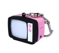 VIVIWI Llavero de luz LED con forma de televisión retro con efectos de sonido para visibilidad nocturna e interacciones divertidas