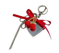 VIVIWI Llavero de metal retro en forma de corazón, acabado envejecido para bolso o accesorio en rosa, oro, plata y negro