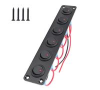 VIVIWI Panel de interruptores de palanca LED rojo multifunción adecuado para interiores de coches, barcos, vehículos con control de encendido y apagado de 20 A 12 V