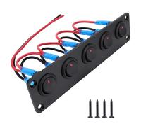 VIVIWI Panel de interruptores de palanca LED rojo multifunción adecuado para interiores de coches, barcos, vehículos con control de encendido y apagado de 20 A 12 V