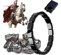 VIVIZEN Hermios - Pulsera de hematita para hombre: piedra natural, diseño inspirado en romanos y vikingos, tamaño ajustable (L para muñecas de 18,5 a 19,3 cm),L, Hematita, No es una piedra preciosa