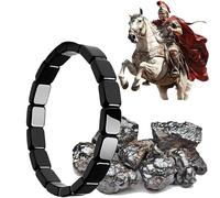 VIVIZEN Pulsera de hematita para hombre, recupera tu borde y confianza con cuentas de piedra de hematita natural, pulseras curativas, joyería de regalo inspiradora (cuadrado negro)