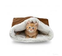 VIVIZEN Saco de dormir semicerrado para gatos y cama para mascotas, cama cueva para gatos de interior