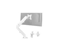 VIVO Articulating Single 17 to 27 inch Pneumatic Spring Arm Clamp-on Desk Mount Stand | Fits 1 Monitor Screen with Max VESA 100x100, White (STAND