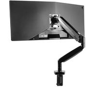 VIVO Brazo de aluminio premium para monitor individual de alta resistencia para monitor ultraancho de hasta 35 pulgadas y 24 libras, soporte para
