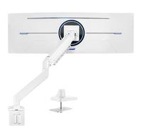 Vivo Brazo de Monitor de Aluminio monitores ultraanchos de hasta 49 Pulgadas y 33 Libras, Soporte de Montaje de Escritorio único, Altura neumática, VESA máxima 100 x 100, Blanco,