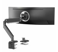 Vivo Brazo de Monitor de Aluminio monitores ultraanchos de hasta 49 Pulgadas y 33 Libras, Soporte de Montaje de Escritorio único, Altura neumática, VESA máxima 100 x 100, Negro,