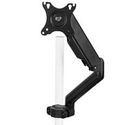 VIVO Brazo de monitor montado en poste negro, pantallas de 17-32 pulgadas | Brazo neumático articulado universal de movimiento completo, placa VESA de 75 mm y 100 mm, se adapta a postes de 1.1 a 2.4