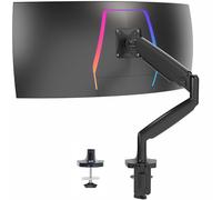 Vivo Brazo de Monitor único de Aluminio Resistente Monitor Ultra Ancho de hasta 35 Pulgadas y 32 Libras, Soporte de Montaje en Escritorio, Altura neumática, VESA máxima 100 x 100, Negro, STAND-V101Q