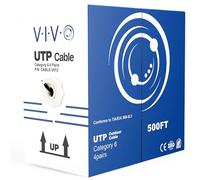 VIVO Cable Ethernet CCA, 23 AWG, UTP, cable Cat-6, impermeable, exterior, cable de entierro directo, color negro, 152 m