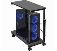 VIVO Carrito de PC ajustable móvil grande, almacenamiento en torre de computadora de CPU premium, soporte de suelo rodante, ruedas giratorias de bloqueo, negro, CART-PC03P