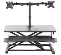 VIVO Conversor de Escritorio Elevador de Altura Ajustable de 81 cm con Soporte Dual para Monitores de 13 a 30 Pulgadas, Elevador de Escritorio Sit-Stand, Negro, DESK-V000K-M2
