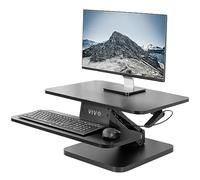 VIVO DESK-V001G - Convertidor de escritorio de pie de 25 pulgadas, altura ajustable, estación de trabajo compacta para monitor de mesa, estación de trabajo