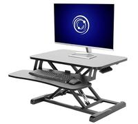 VIVO DESK-V026KB - Convertidor de escritorio de 26 pulgadas, serie K, elevador de altura ajustable para sentarse a pararse, monitor dual y estación de trabajo para laptop con bandeja para teclado,