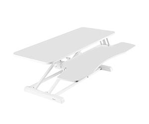 VIVO DESK-V036KW Convertidor de escritorio de 91 cm, serie K, elevador de escritorio para usar sentado o de pie, estación de trabajo de doble monitor y portátil con bandeja amplia para el teclado