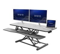 VIVO DESK-V048KB Convertidor de escritorio de 122 cm, elevador sentado-de pie ajustable, bandeja para monitor doble y ordenador portátil