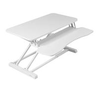 VIVO Elevador de Escritorio Ajustable de 32" (Sit to Stand), Conversor de Altura Serie K para Doble Monitor y Portátil, con Amplia Bandeja de Teclado, Blanco, DESK-V000KW