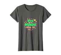 Vivo en mi Mundo, Nivel 99 - Cita Gamer Camiseta, Mujer, Asfalto, S