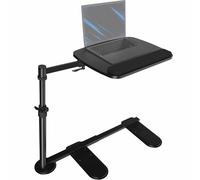 VIVO Mesa giratoria de 20 pulgadas para sofá, escritorio portátil para trabajo remoto, estación de trabajo reclinable portátil con brazo oscilante de altura ajustable, negro, DESK-ST02C