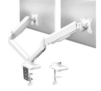 VIVO Monitor Dual de hasta 32 Pulgadas y 20 Libras por Pantalla, Soporte de Escritorio de Brazo mecánico, contrapeso articulado, Soporte VESA, clásico, Blanco STAND-V002OW