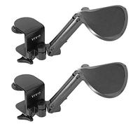 VIVO Mount-ARM02P - Reposabrazos ajustables universales con abrazadera, coderas giratorias, soporte de brazo de plataforma de extensión sobre la mesa, negro, paquete de 2