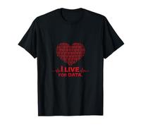 Vivo para los Datos Diseño Binario de números de Latido del corazón Camiseta
